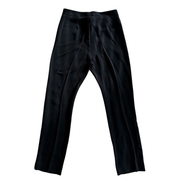 PIAZZA SEMPIONE Navy Blue Stretch Silk
Front Taper Leg Cropped Pants Size 8 - Picture 2 of 8